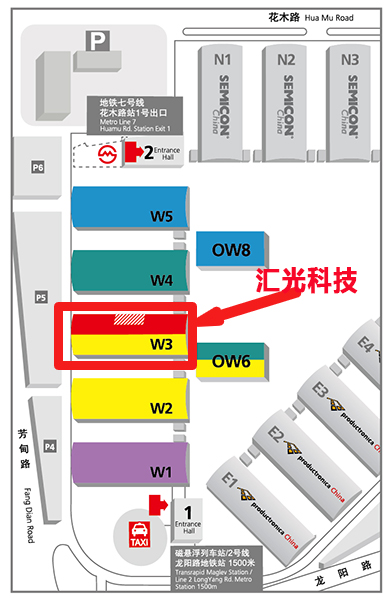 汇光科技2022年光学视觉仪器展会展馆布局图