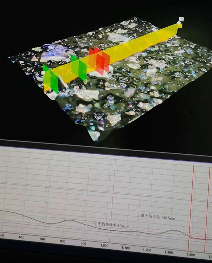 超景深显微镜下不粘锅涂层高低差